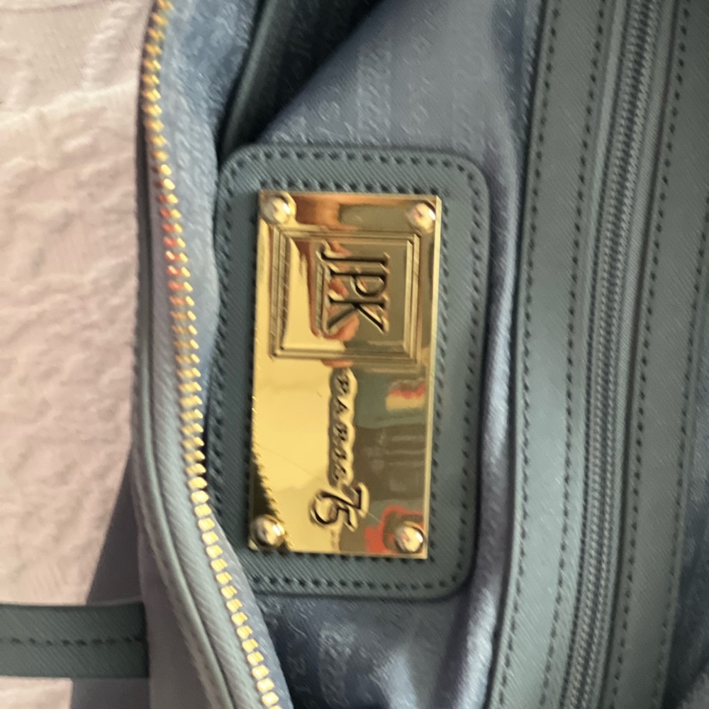 JPK Paris Nylon Shopping Tote Bag | Silver Blue Grey | Preowned - Picture 7 of 9